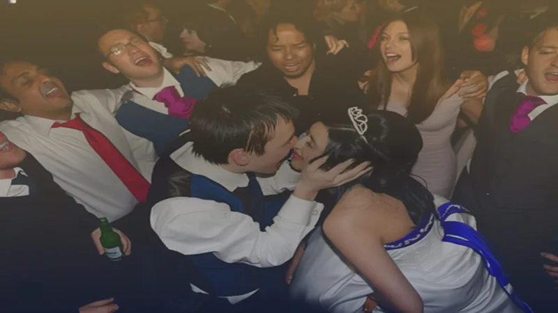 Wedding ceremony with professional sound setup