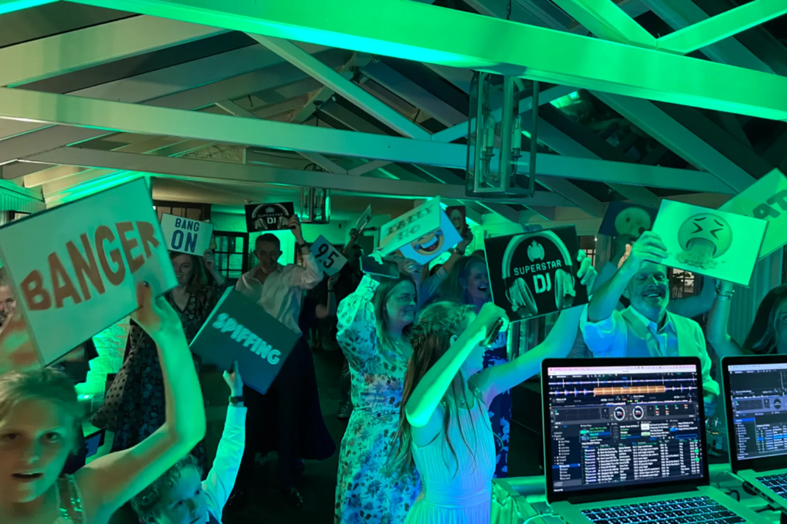 Party crowd with DJ