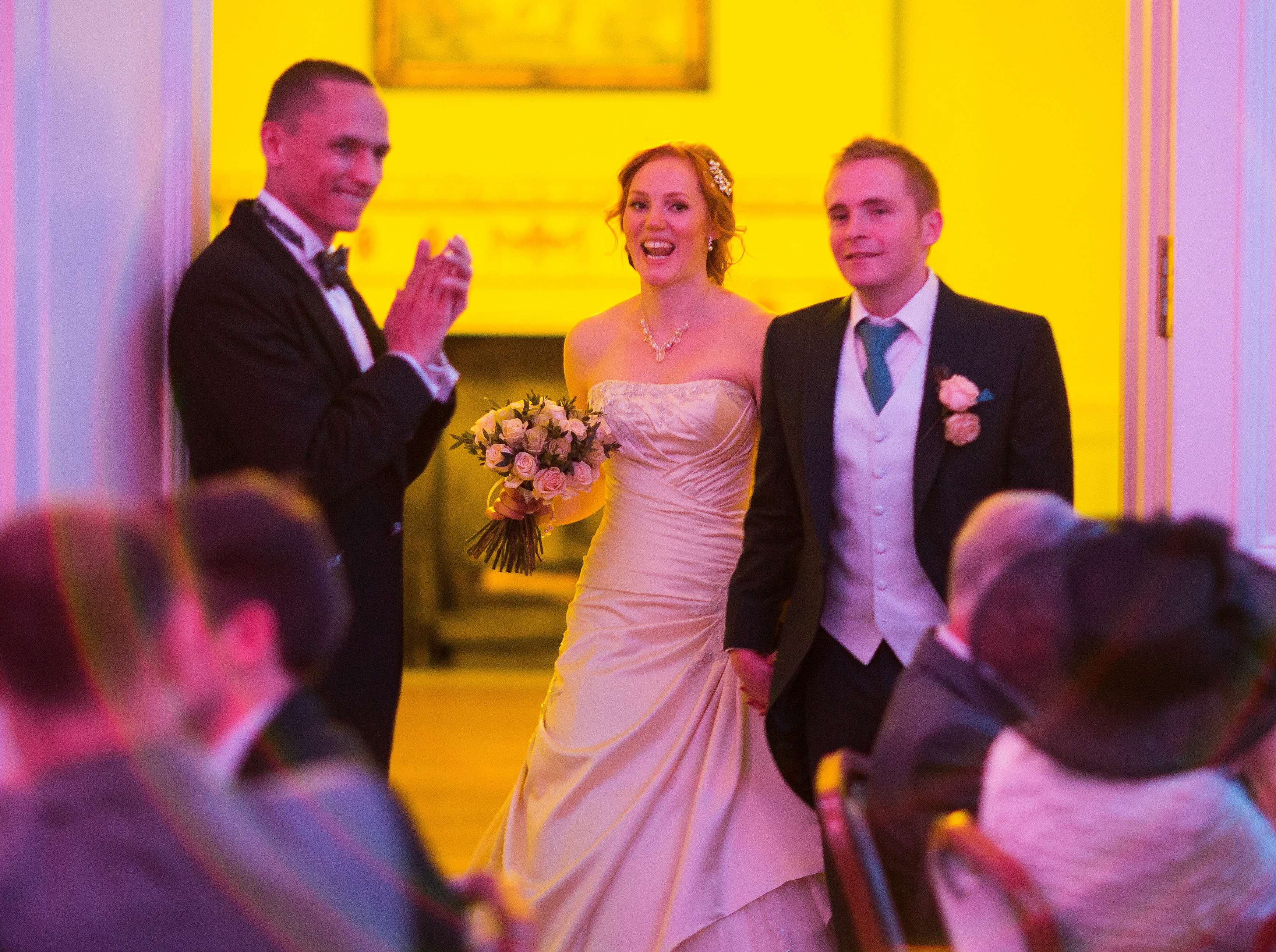 Wedding DJ acting as master of ceremonies guiding the celebration